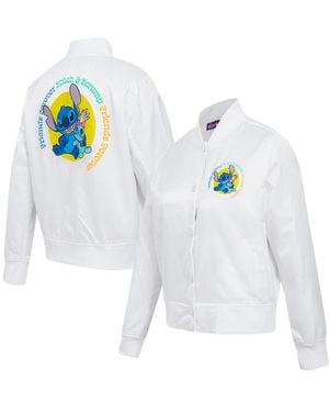 FREEZE MAX Lilo And Stitch Scrump Stitch Full-snap Satin Jacket - White