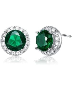 Rachel Glauber Round Shaped Stud Earrings - Green