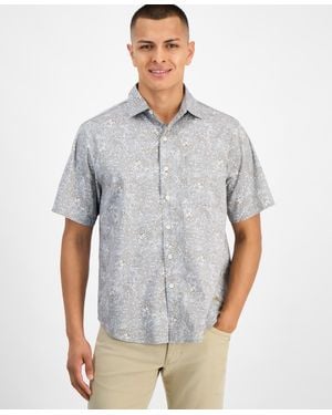Tommy Bahama Tropical Twilight Cotton Chambray Shirt - Gray