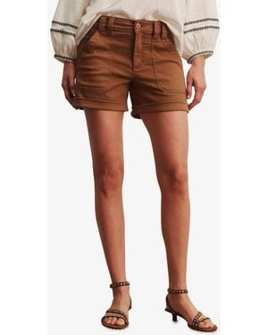 Sanctuary Petite Wander On Cuffed Chino Shorts - Brown
