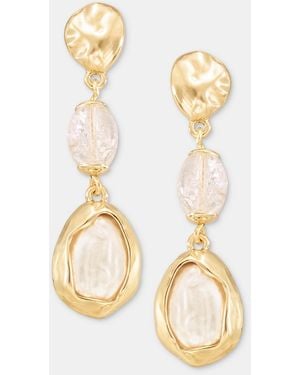 Lonna & Lilly Stone Linear Drop Earrings - Metallic