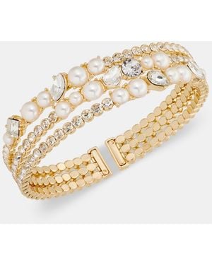 Anne Klein Imitation & Crystal Gold-tone Cuff Bracelet - Metallic