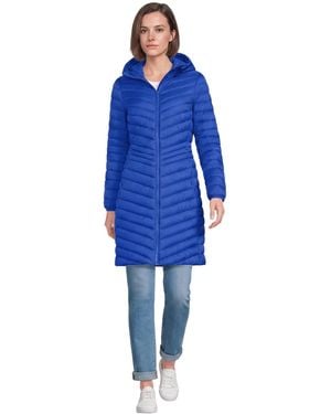 Lands' End Wanderweight Packable Down Coat - Blue