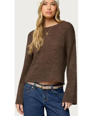 Edikted Drop Shoulder Light Knit Sweater - Brown