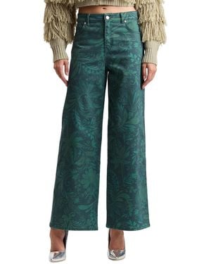 Avec Les Filles High-rise Floral-print Wide-leg Jeans - Green