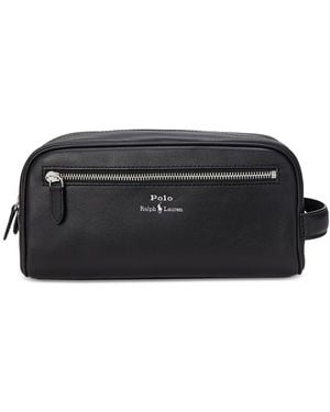 Polo Ralph Lauren Smooth Leather Travel Case - Black