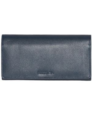 ROOTS Ladies Large Clutch Wallet W/ Removable Checkbook - Blue