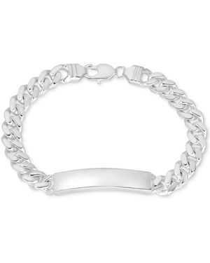Italian Gold Cuban Chain Id Bracelet - White