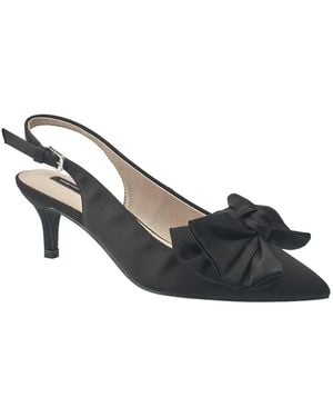 French Connection On Dress Shoe With 1" Kitten Heel With Adjustable - Black