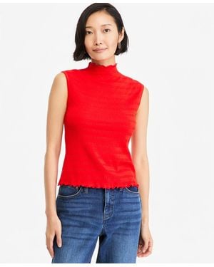 On 34th Funnel Neck Puckered Rib Tank