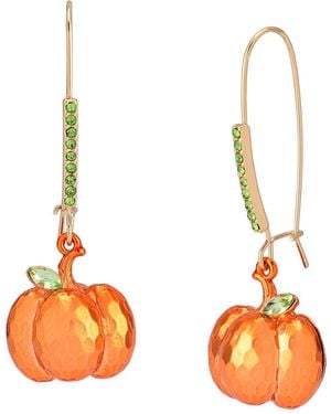 Betsey Johnson Faux Stone Pumpkin Dangle Earrings - Orange