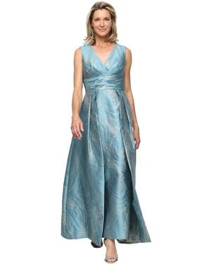 Alex Evenings Sleeveless Column Ball Gown - Blue