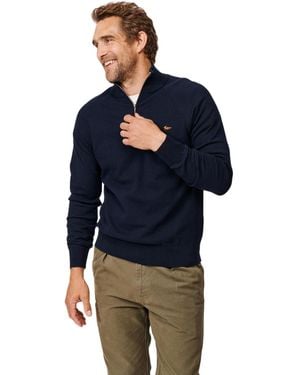 aubi Bonby Zip Neck Sweater - Blue