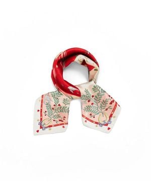 Fable England Freya Narrative Square Scarf - White