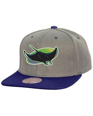 Mitchell & Ness Tampa Bay Rays Cooperstown Collection Basic Flip Snapback Hat - Gray