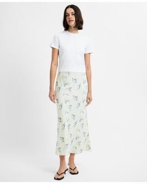French Connection Elyria Oona Yellow Floral Shift Midi Skirt - White