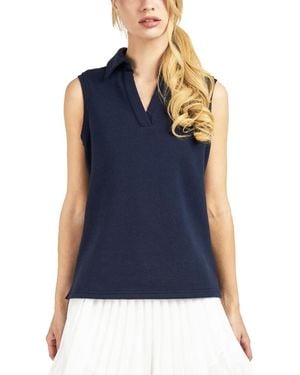 Elle Collection Sleeveless Polo - Blue