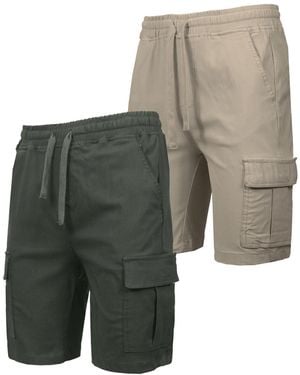 Galaxy By Harvic 2-pack Super Flex Stretch Cargo jogger Shorts - Green
