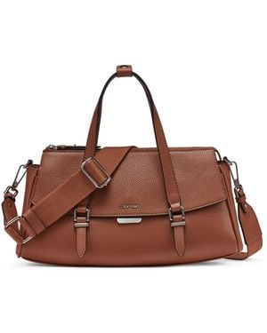 Calvin Klein Irene Medium Satchel Bag - Brown