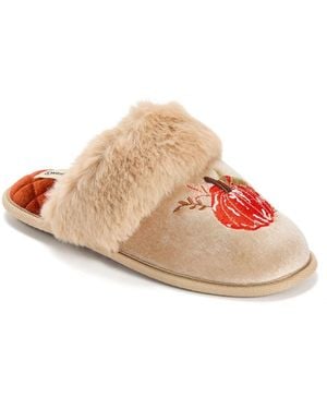 Dearfoams Halloween Velour Scuff Slippers - Pink
