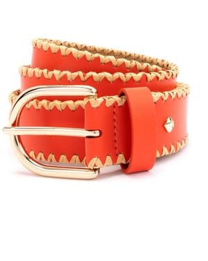 Kate Spade 35mm Straw Edge Belt - Orange