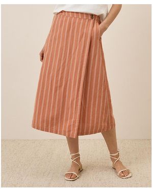 Pact Organic Cotton Canopy Linen Blend Wrap Skirt - Multicolor