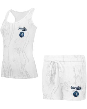 Concepts Sport White Minnesota Timberwolves Quartz Tank Top Shorts Set