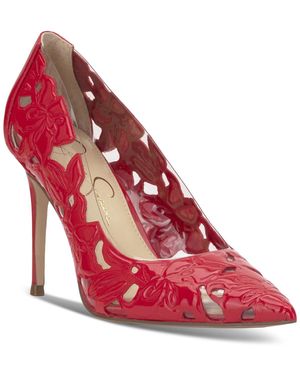 Jessica Simpson Erinia Cutout Floral Pumps - Red