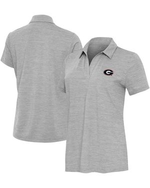 Antigua Georgia Bulldogs Layout V-neck Polo Shirt - Gray