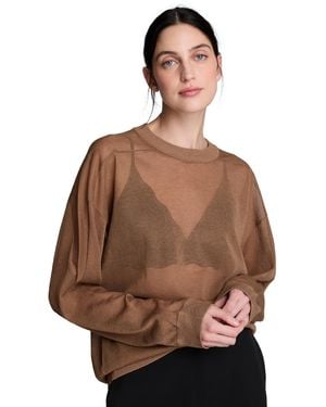 Kenneth Cole Oversized Crewneck Sweatshirt - Brown