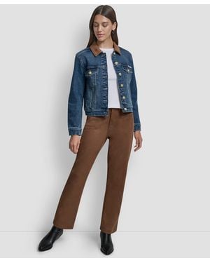 DKNY Collared Trucker Jacket - Blue