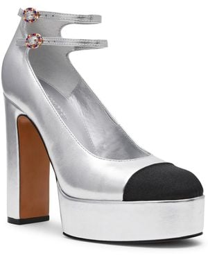 Steve Madden Peyton Cap-toe Platform Mary-jane Pumps - Metallic