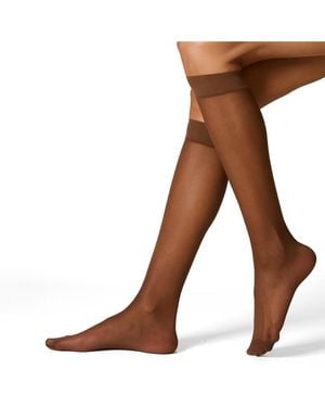 Stems Sheer Italian Knee Highs Pack Of Three - Brown