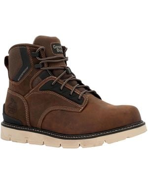 Georgia Boot Carbon Flex Wedge Inch Carbon Toe Work Boot - Brown
