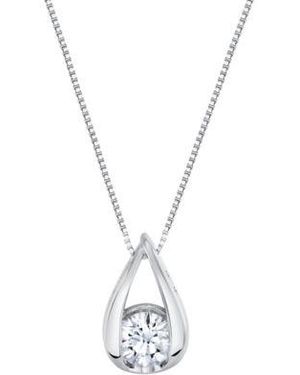 Sirena Lab Grown Diamond Pear Shape Pendant Necklace 1 2 Ct. T.w. In 14k White Or Yellow Gold - Metallic
