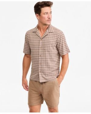 Sun & Stone Sun + Stone Short-sleeve Stripe Texture Pocket Camp Shirt - Multicolor