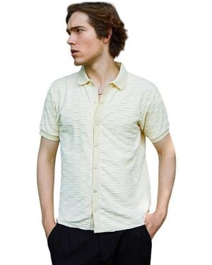 Campus Sutra Solid Creased Knit Shirt - White