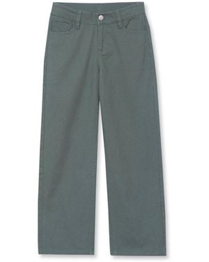 Lands' End Big Girls Wide Leg Twill Pants - Gray