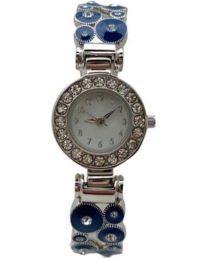 Olivia Pratt Colorful Round Shapes Band Bangle Watch - Blue
