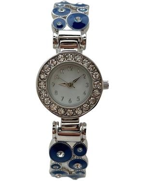 Olivia Pratt Colorful Round Shapes Band Bangle Watch - Blue
