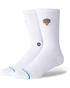 Stance And New York Knicks Crested Knit Crew Socks - White