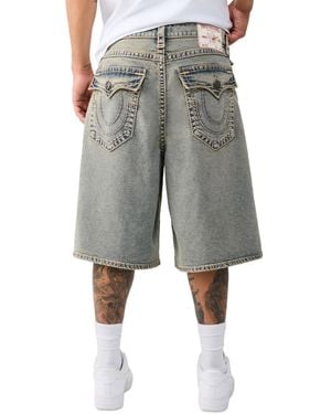 TRUE RELIGION Mikey baggy Super T Flap Denim Shorts - Gray