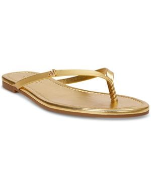 Ralph Lauren Raquel Flip Flop Sandals - Metallic