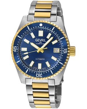 Gevril Swiss Made Atlantic Avenue Swiss Automatic Two Tone Stainless Steel Bracelet Watch - Gray