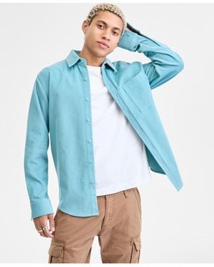 Sun & Stone Sun + Stone Long Sleeve Button-front Corduroy Shirt - Red