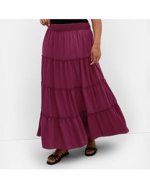 City Chic Boho Tiered Maxi Skirt