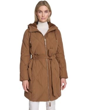 Andrew Marc Hollis Belted Parka - Brown