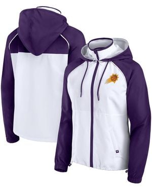 Fanatics White/purple Phoenix Suns Anorak Raglan Full-zip Hoodie Jacket - Blue