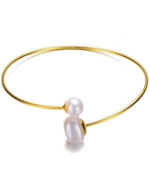 Genevive Jewelry Elegant Sterling Silver 14k Yellow Plating - White