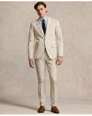 Polo Ralph Lauren Chino Suit Jacket Dress Shirt Pants Belt Silk Tie Penny Loafers - Natural